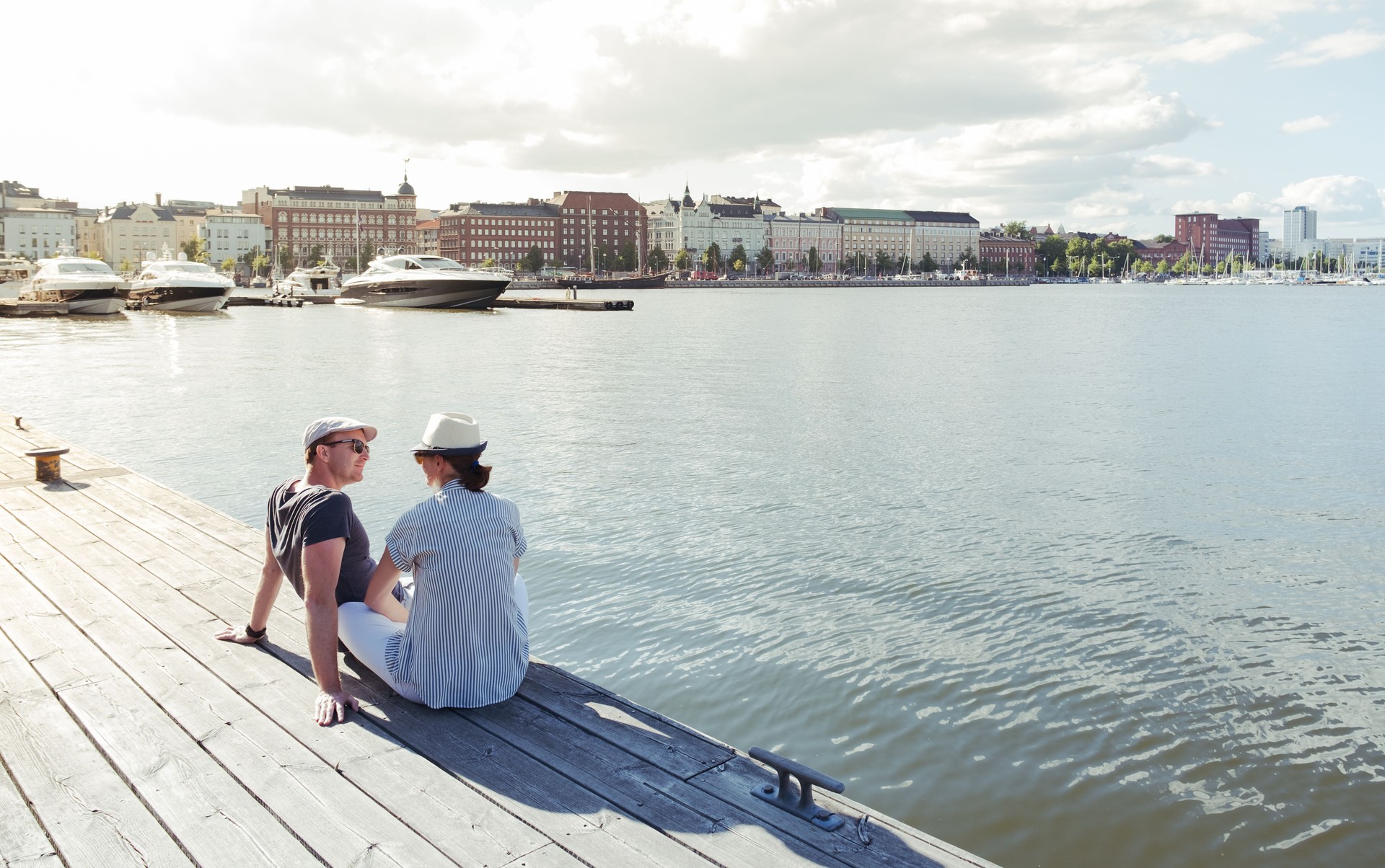 Sitting on Pier in Helsinki Harbour